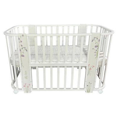 Кровать детская доской с поперечным маятником Антел Ariel 5 в 1 Цветы 01 Кровать детская доской с поперечным маятником Антел Ariel 5 в 1 Цветы 01